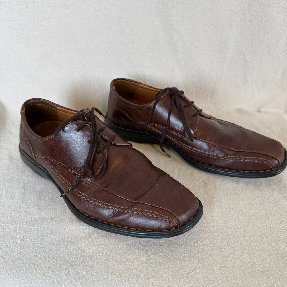 Josef Seibel‎ Mens Brown Leather Square Toe Derby Oxford Shoes Size 42